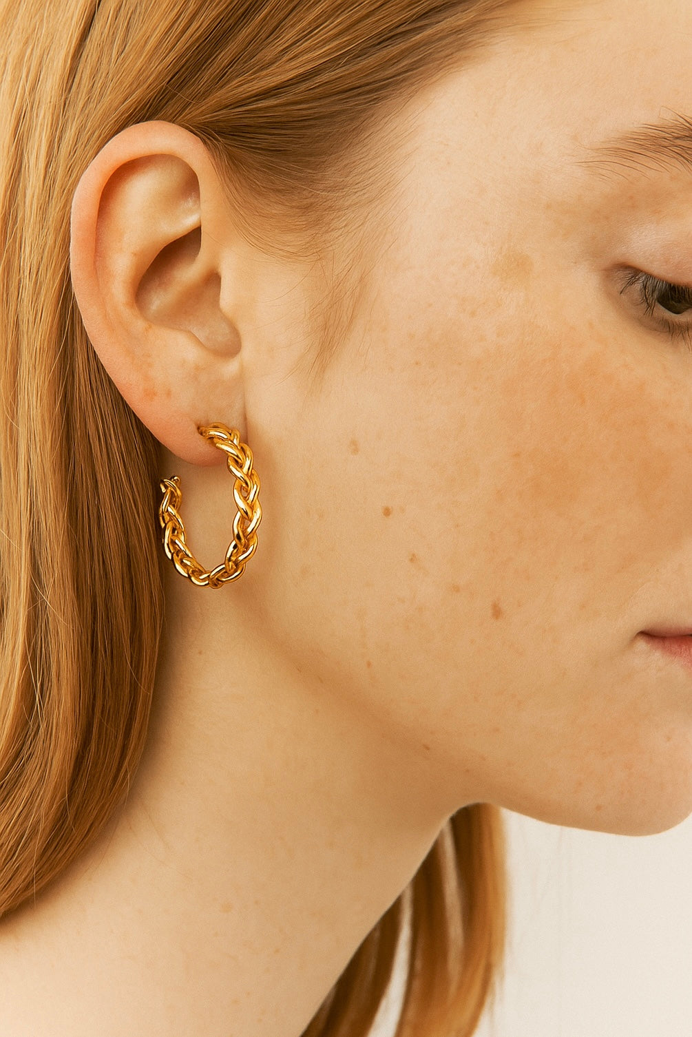WOVEN GOLD HOOPS