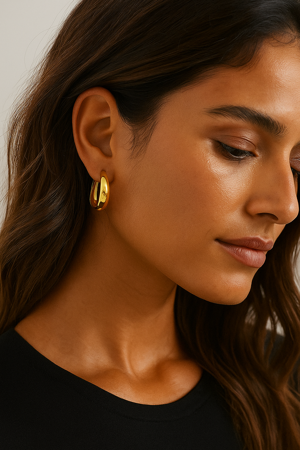 HALF CHUNKY ROUND HOOP