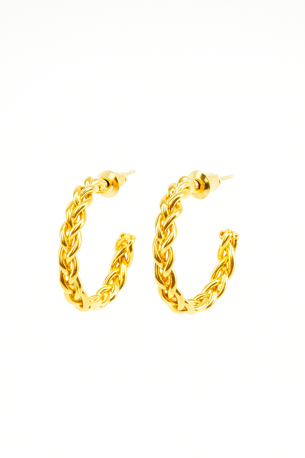 WOVEN GOLD HOOPS